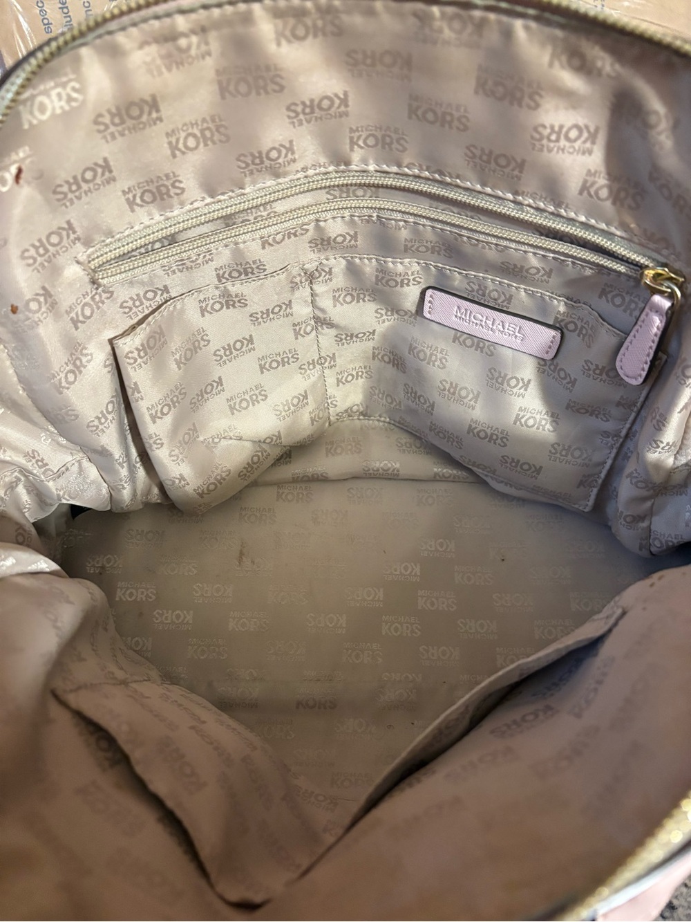 Michael Kors Blush Pink Saffiano Leather Studded Satchel - Picture 6 of 6